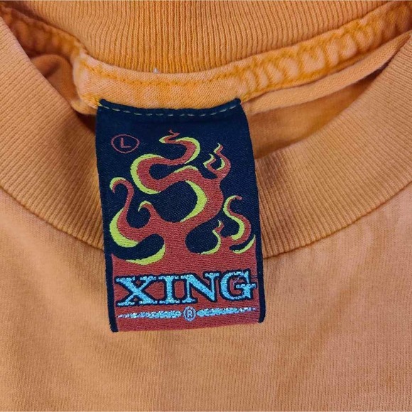 Xing Mens Graphic T-Shirt Orange Umra Lumra Crew Neck Tee L - Picture 4 of 10